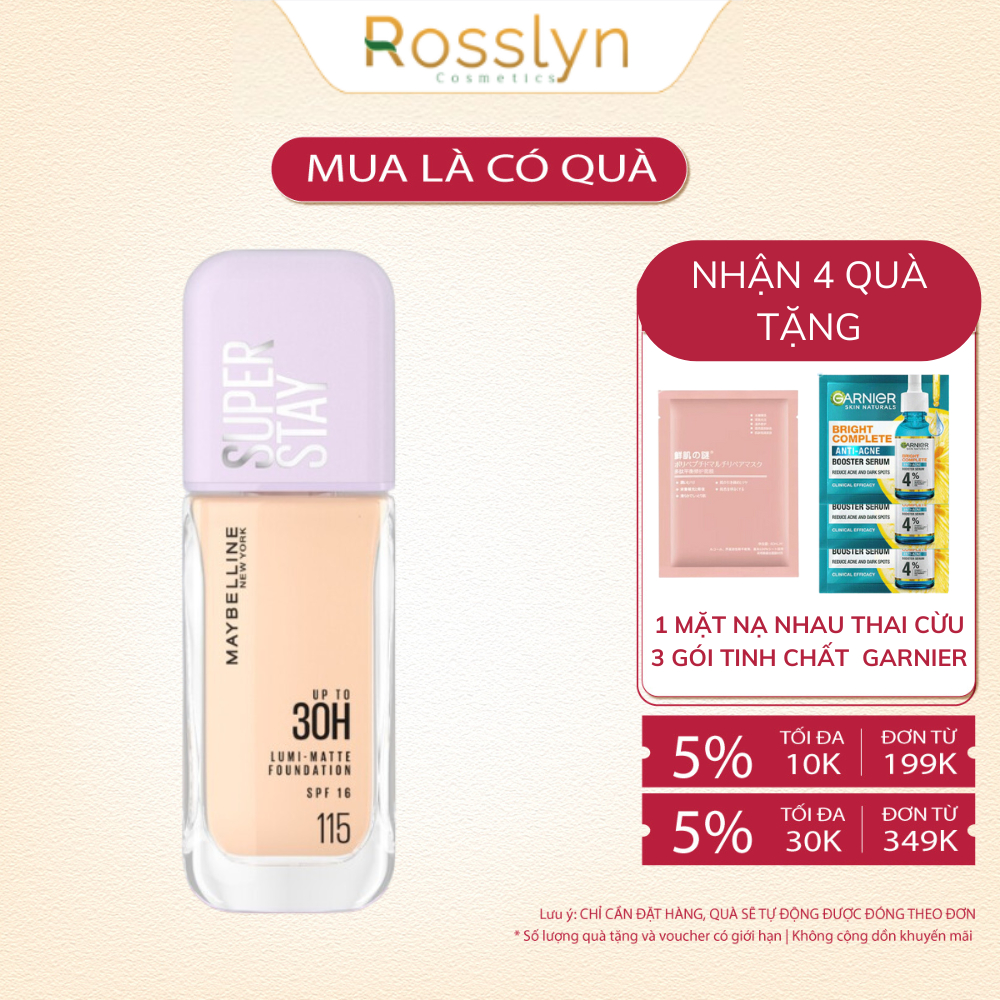Kem nền bắt sáng Superstay Lumi Matte 30H che phủ siêu nhẹ mặt Maybelline New York 35ml [MỚI]