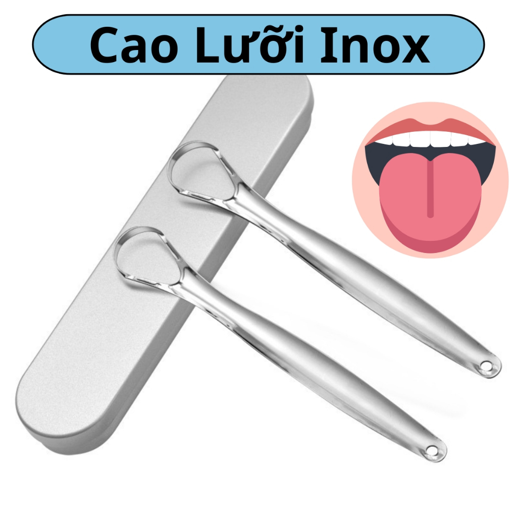 Dụng Cụ Vệ Sinh Răng Miệng Cạo Lưỡi Inox, Cạo Lưỡi Inox Không Rỉ Cạo Sạch 99% Vi Khuẩn, Loại Sạch Mảng Bám Lưỡi