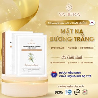 Hộp 10 Mặt nạ thạch nước dừa tươi dưỡng trắng da cao cấp YAHERA Premium Whitening Mask Sheet dưỡng ẩm, phục hồi da 25g