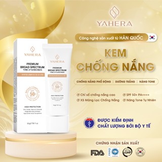 Kem chống nắng phổ rộng nâng tone 5 màng lọc chống nắng YAHERA Premium Sun Cream Broad Spectrum SPF50+ PA++++ 50g