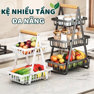 Giỏ đựng hoa quả để bàn, kệ đựng đồ nhà bếp đa năng thiết kế 3 tầng SOHA