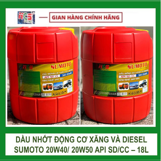 DẦU NHỚT ĐỘNG CƠ XĂNG VÀ DIESEL SUMOTO 20W40/ 20W50 API SD/CC XÔ 18L
