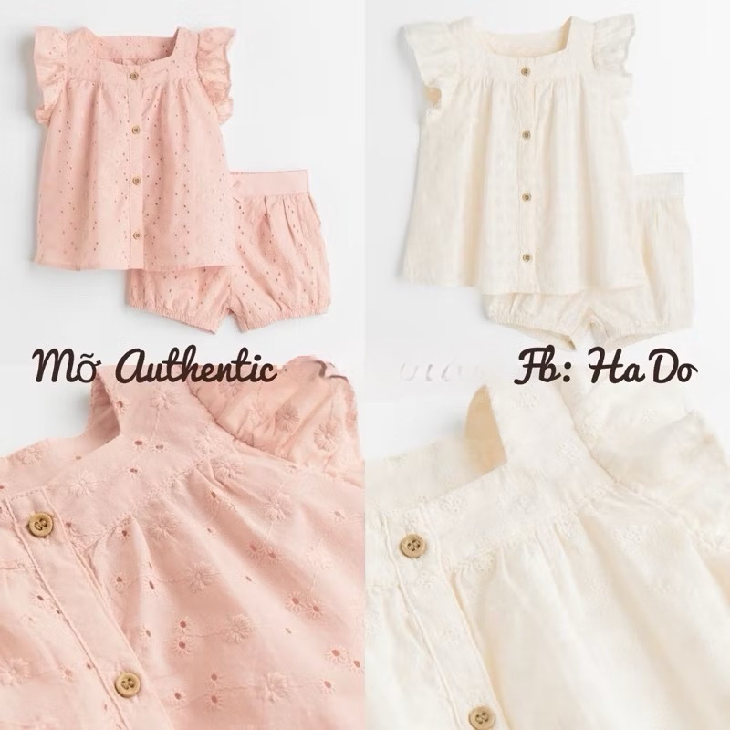 Bộ cộc bé gái Hm Aut | SĂN SALE HM JAPAN | sz 4/6m đến 3/4y| CHÍNH HÃNG