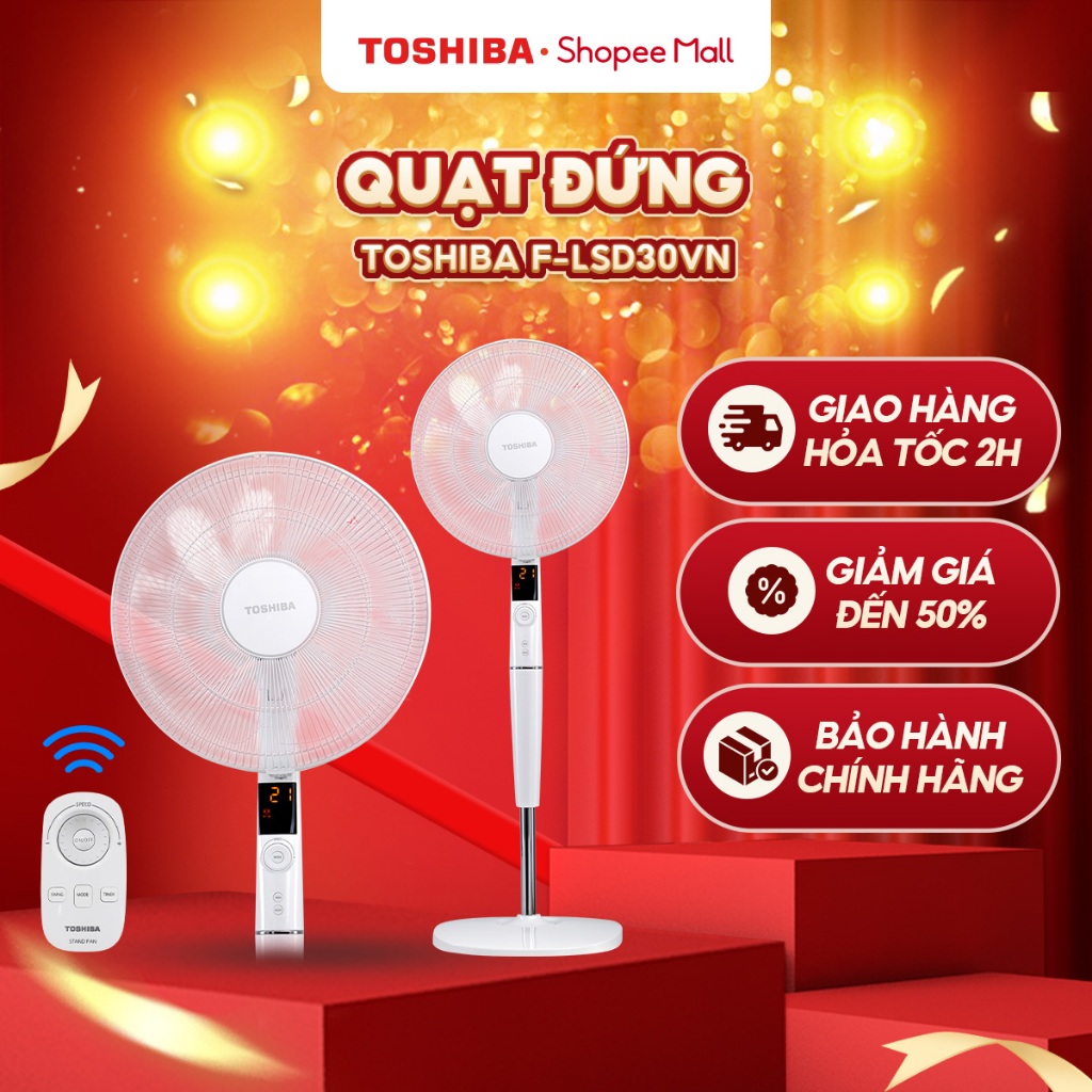 Quạt đứng Toshiba F-LSD30(W)VN - Hàng chính hãng, bảo hành 12 tháng