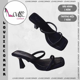 LOVIIECORNER - DÉP CAO GÓT THỜI TRANG BASIC - GUỐC NỮ MULES MŨI VUÔNG GÓT 7 PHÂN - DD230682