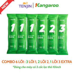 Combo 6 Lõi Lọc Thô KANGAROO Loại Mới Extra Gồm 3 Lõi 1 - 2 Lõi 2 - 1 Lõi 3 Chính Hãng Dùng Cho Máy SD Cốc 10 Inch
