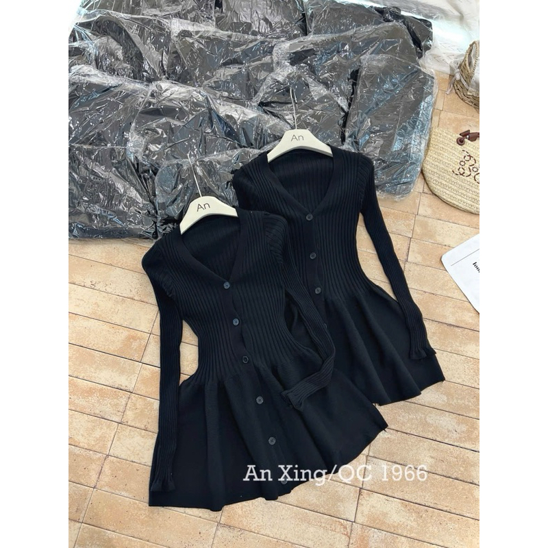 (Hàng QC loại 1) Váy Len Nữ Đầm Body Len Hàn Cổ V Dáng Ngắn Tay Dài Hàng QC Cao Cấp | BigBuy360 - bigbuy360.vn