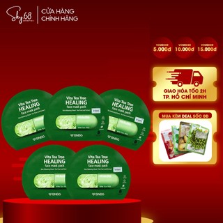  Combo 5 Mặt nạ thải bã nhờn và giảm mụn chiết xuất tràm trà BNBG Vita Tea Tree Healing Face Mask Pack 30ml x 5 