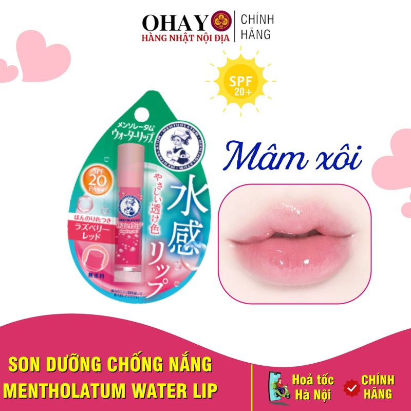 <CHÍNH HÃNG> Son Dưỡng Môi Chống Nắng Dưỡng Ẩm Rohto Nhật Bản 4.5g Mentholatum Water Lip SPF20 PA++ | BigBuy360 - bigbuy360.vn
