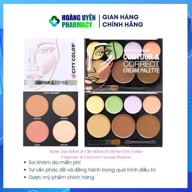 Phấn tạo khối City Color Contour & Define/ Phấn má hồng highlight City Color