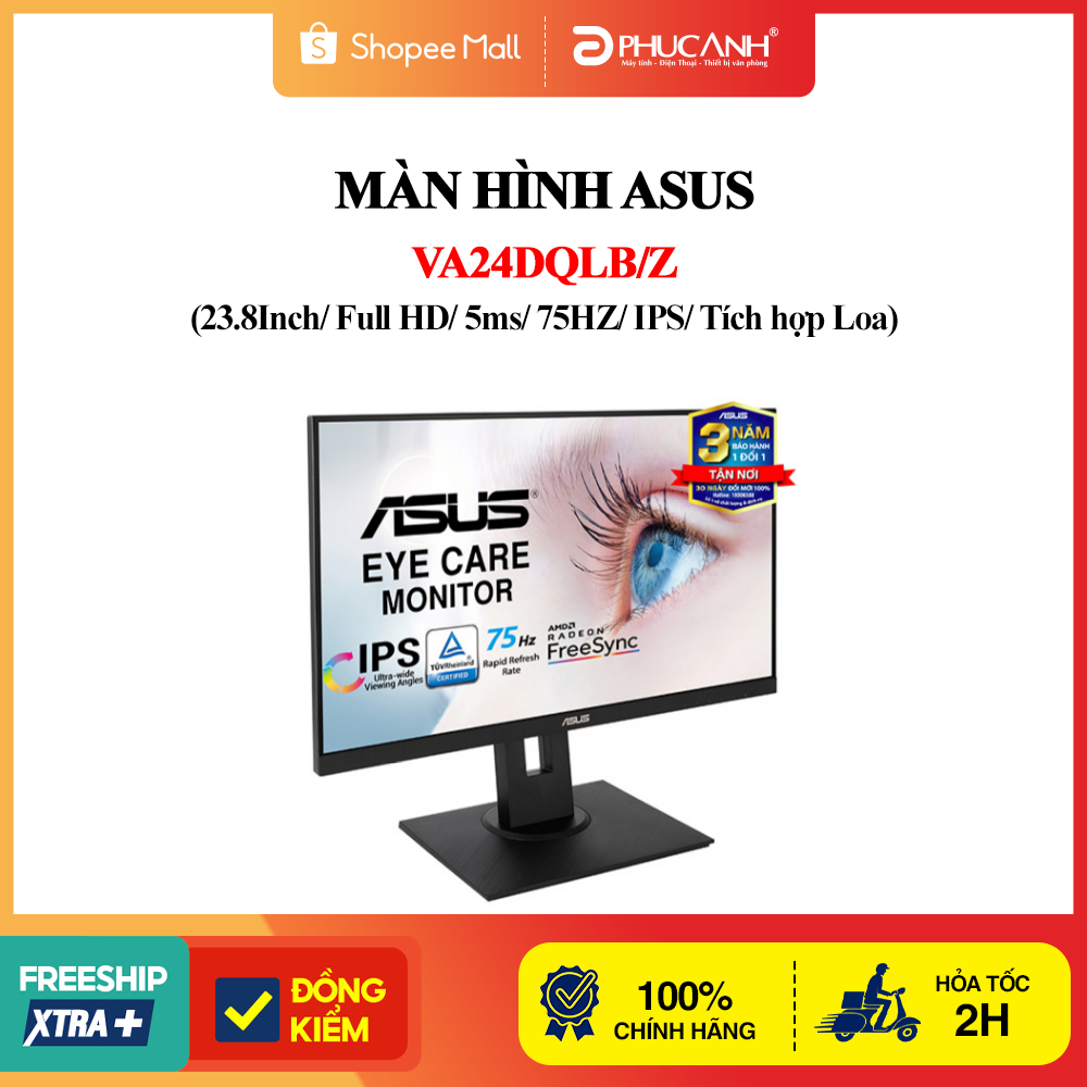 Màn hình Asus VA24DQLB/Z (23.8Inch/ Full HD/ 5ms/ 75HZ/ IPS/ Tích hợp Loa)