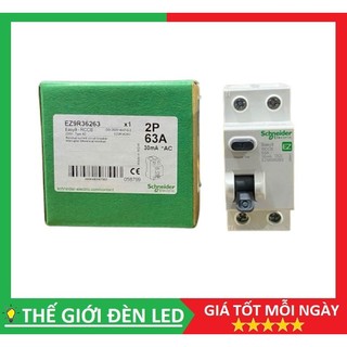CB chống giật RCBO 2P Scheider 16A,20A,25A,32A,40A,63A chính hãng