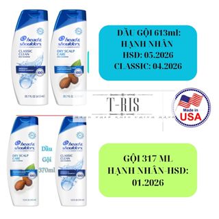 [USA] Dầu gội Head and Shoulder Dry Scalp (Hạnh nhân- Dưỡng ẩm)-Classic (Nhập khẩu chính hãng Mỹ- Giá tốt)