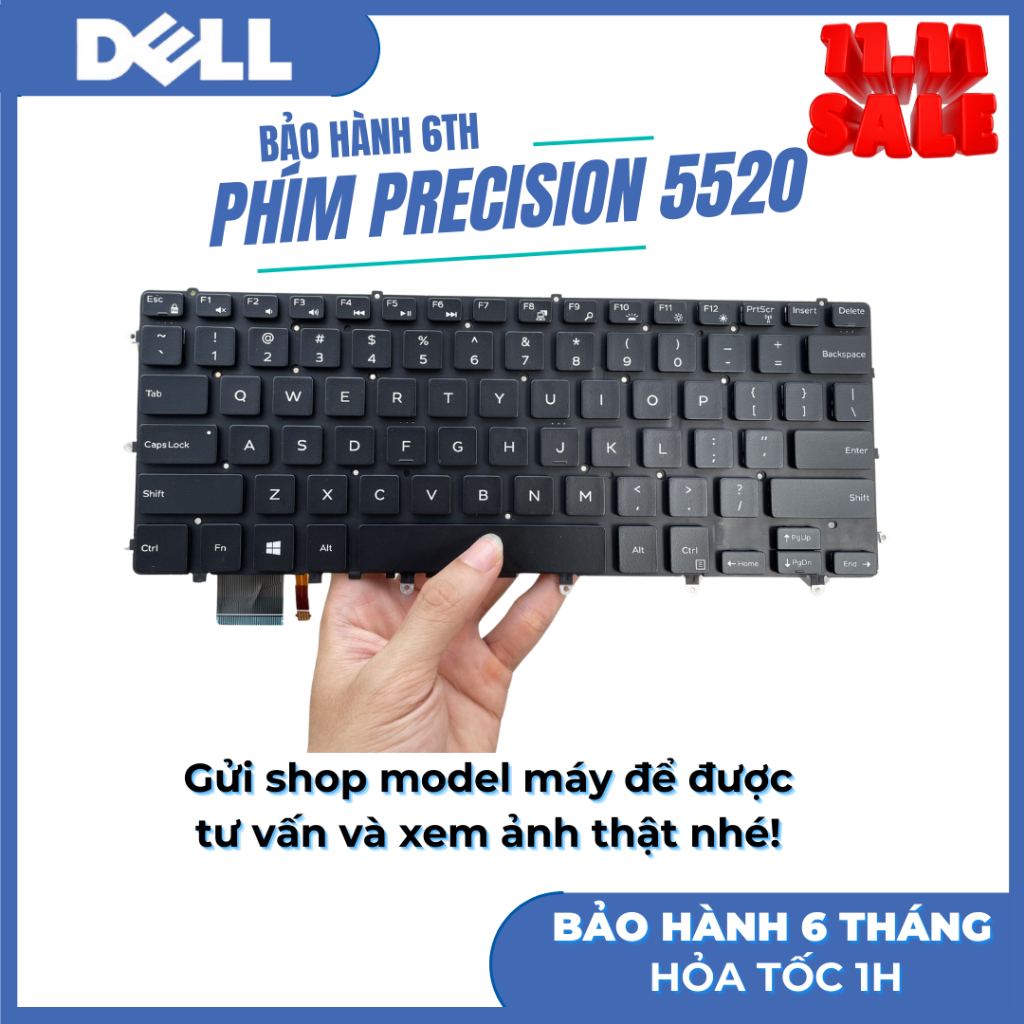 Bàn Phím Laptop DELL Precision M5510 5510 5520 5530 DELL XPS 15-9550 9560 9570 Dell Inspiron 15-7000