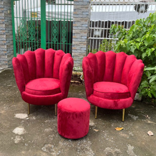 Ghế Nail Giá Rẻ- Ghế Sofa Vỏ Sò Đơn Bọc Nhung Sang Trọng-Ghế Decor Phòng Xinh Xắn