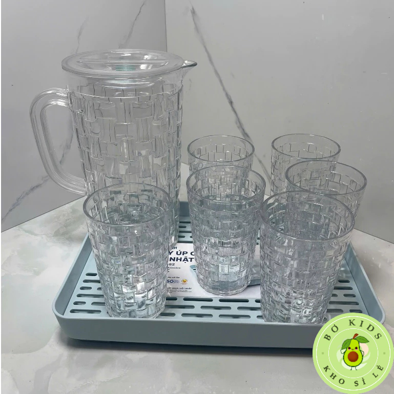 Ca Đựng Nước 2 Lít Giả Đan Mây, Có Quai Cầm Chịu Nhiệt Tốt Nhựa HOKORI Việt Nhật