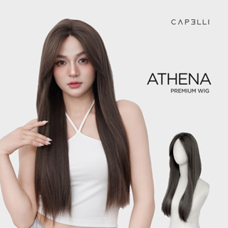 Tóc Giả Nguyên Đầu Siêu Da Lưới Lace CAPELLI Thẳng Dài Mái Bay Athena Premium Wig