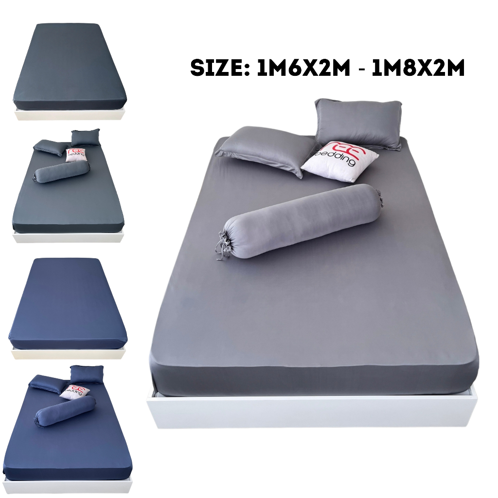 Bộ ga giường 4 món 1m6x2m, 1m8x2m thun lạnh REE Bedding đủ size trải drap nệm TL253