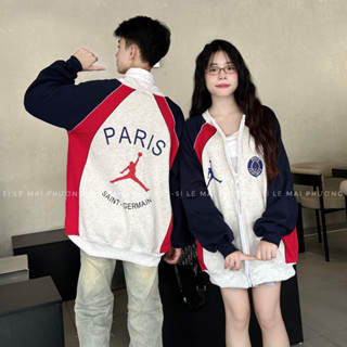 Áo Khoác Nỉ P.aaari Nam Nữ Phối 3 Màu Thêu LOGO -Áo Khoác Bomber PARIS Phối Màu Rất Đẹp Form Rộng Unisex Dành Cho Nam Nữ