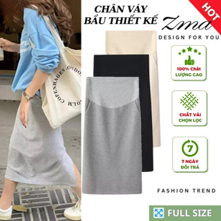 Chân Váy Bầu Dáng Dài Công Sở Ôm Body Thu Đông Chất Vải Co Giãn Có Chun Điều Chỉnh Thời Trang ZMA
