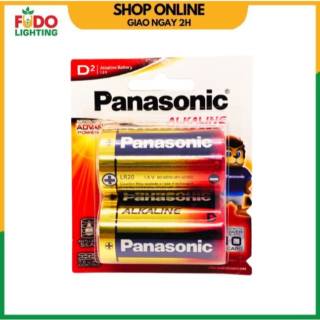 Vĩ 2 viên Pin đại D Pana Alkaline LR20T-2B chính hãng dung lượng cao