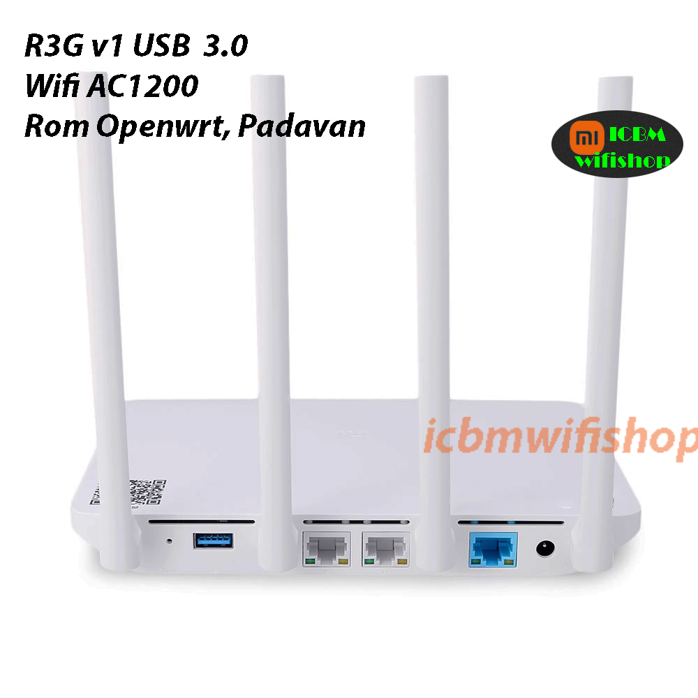 Xiaomi R3G V1(USB3.0) & V2(nonUSB)  Router wifi băng tần kép AC1200,Wan Lan Gigabit 1GB, Openwrt (VP