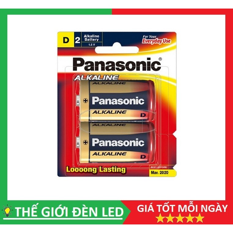 Vỉ 2 viên Pin đại D Pana Alkaline LR20T/2B-V 1.5V