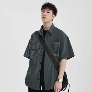 Áo Sơ Mi Nam Minhthu Fashion Vải KaKi Dày Dặn, Somi Nam Nữ TAG DƯỚI 2 Màu Ghi, Đen Tay Ngắn Menswear