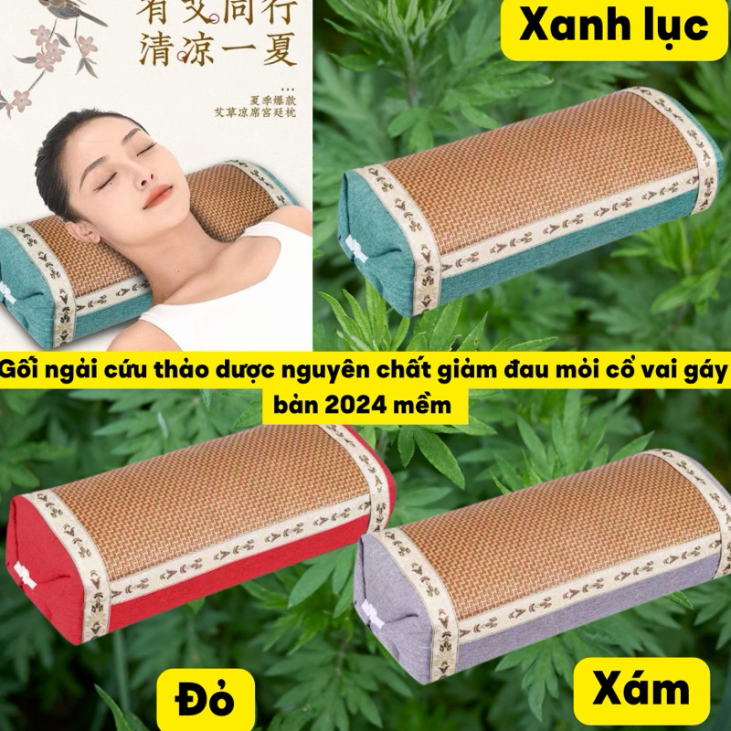 gối ngải cứu thảo dược bản vuông mềm 2024 giúp ngủ ngon và giảm đau mỏi cổ vai gáy