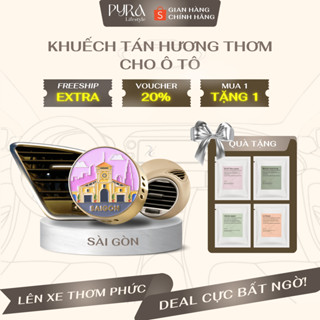 Sáp thơm ô tô thiết kế Sài Gòn thương hiệu Pyra - Kẹp cửa gió điều hòa - Phụ kiện trang trí ô tô