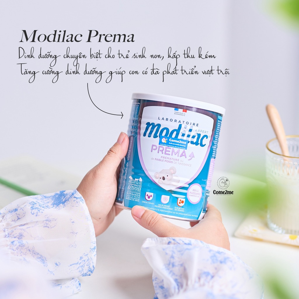 Sữa công thức Modilac Prema cho trẻ sinh non, nhẹ cân, hấp thu kém 0-12m (400gr/1lon) - Nội địa Pháp