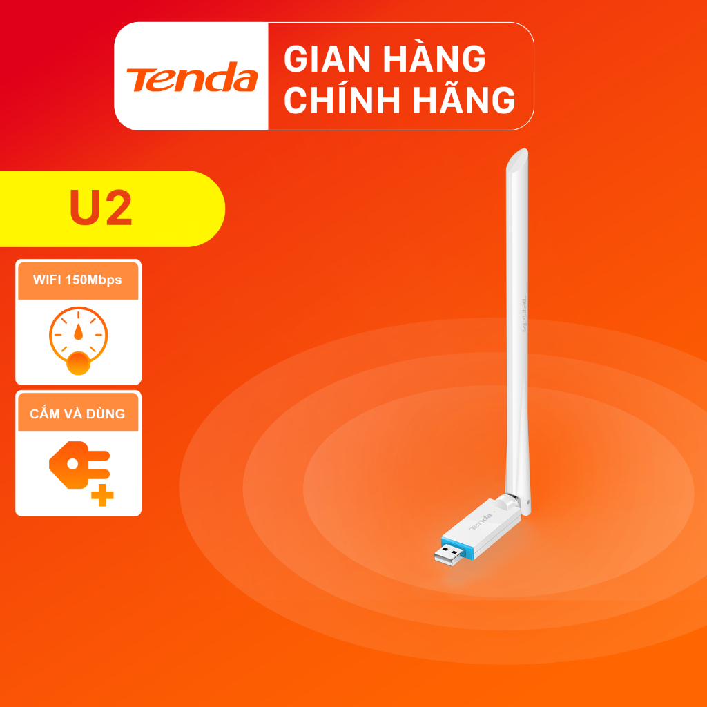Bộ Chuyển Đổi USB WiFi Tenda U2 chuẩn AX300 WIFI 6 - Hàng Chính Hãng