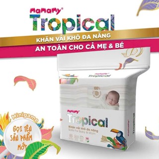  Khăn Khô Đa Năng Mamamy Tropical Bịch 160 Tờ Chất Liệu Sợi Tự Nhiên Và Rayon Mềm Mại Cho Bé và Mẹ 