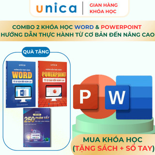Combo 2 Khóa học + Tặng FREE 2 sách hướng dẫn thực hành WORD - POWER POINT từ cơ bản đến nâng cao