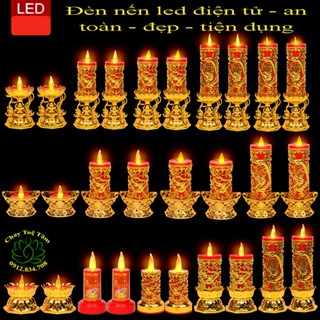  CẶP ĐÈN NẾN LONG PHỤNG ĐÈN LED CHẠY BẰNG PIN DÙNG THỜ CÚNG BÀN THỜ THẦN TÀI - ÔNG ĐỊA ĐÈN THỜ CÚNG 