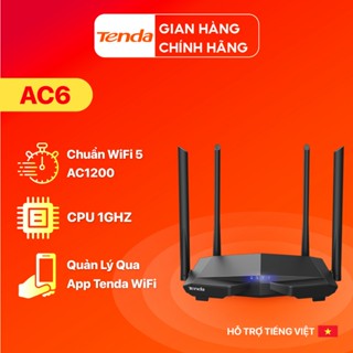 Bộ phát Wifi Tenda AC6 Băng Tần Kép AC1200 Tốc Độ Cao Ổn Định Không Hỗ Trợ SIM Hàng Chính Hãng