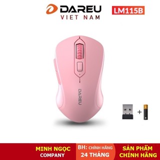 Chuột Không Dây Dareu LM115G Pink màu Hồng - Hàng Chính Hãng Bảo Hành 24 Tháng