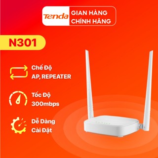  Tenda N301 Bộ Phát WiFi Chuẩn N300Mbps Xuyên Tường Tốt Dễ Cài Đặt - Hàng Chính Hãng 