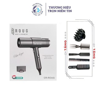 Máy sấy tóc Roug Men's Grooming 2000w ion âm cao cấp chính hãng + Tặng lược tạo kiểu tóc