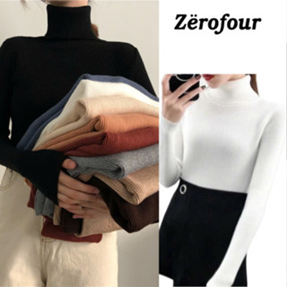 Áo len giữ nhiệt nữ dài tay cổ cao ôm body, áo len tăm cổ lọ nhiều màu basic dễ mặc ZEROFOUR