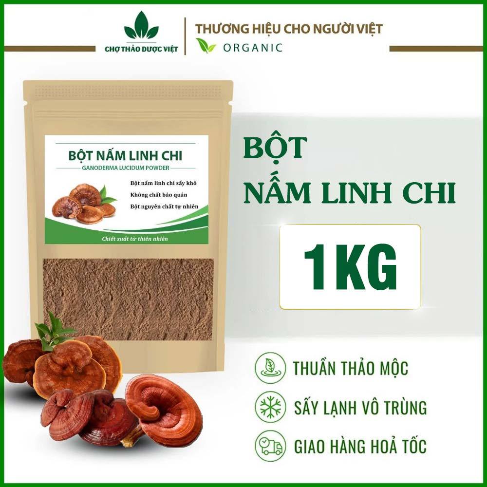 Bột nấm linh chi 1kg, nguyên chất, tăng sức đề kháng, hỗ trợ tim mạch, huyết áp, ngừa ung thư