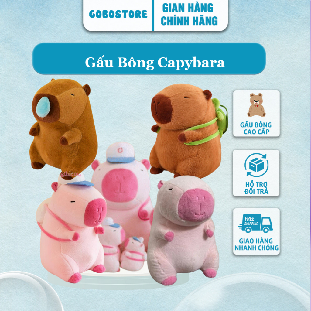 Gấu Bông Chuột Lang Nước Capybara Chảy Nước Mũi Gấu Bông Gabostore88 - Capybara Gấu Bông Siêu Dễ Thương Hot Trend 2024