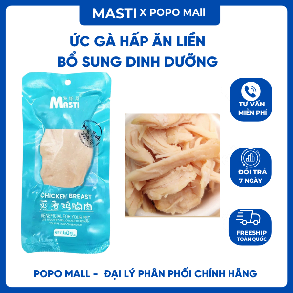SẴN, Ức gà hấp ăn liền Masti bổ sung dinh dưỡng cho chó mèo