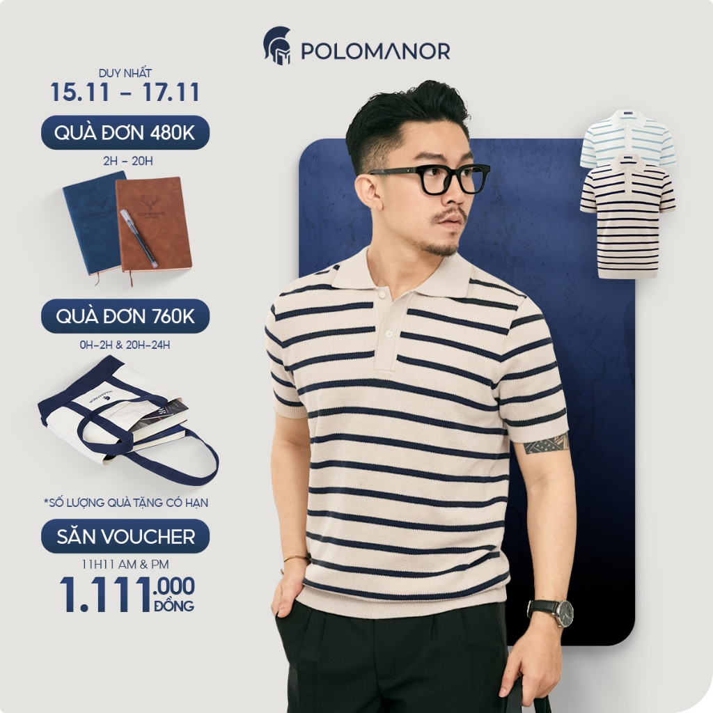Áo polo nam cao cấp WOOLEN, BST FALL WINTER, vải dệt kim , thanh lịch, sang trọng - POLOMANOR