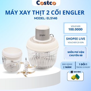  Máy xay thịt 2 cối Engler EL5146 công suất 500W dung tích 2L chất liệu thủy tinh cao cấp BH 12 Tháng 