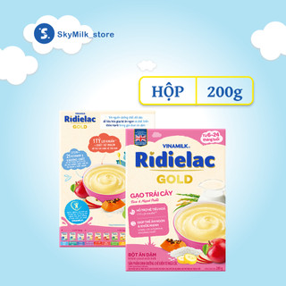 Bột Ăn Dặm Vinamilk - Bột Ăn Dặm gạo trái cây Ridielac Gold Vinamilk - Hộp giấy 200g