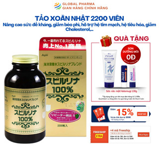 Viên Uống Tảo Xoắn Spirulina Nhật Bản Bổ Sung Dinh Dưỡng Vitamin Khoáng Chất Hộp 2200 viên