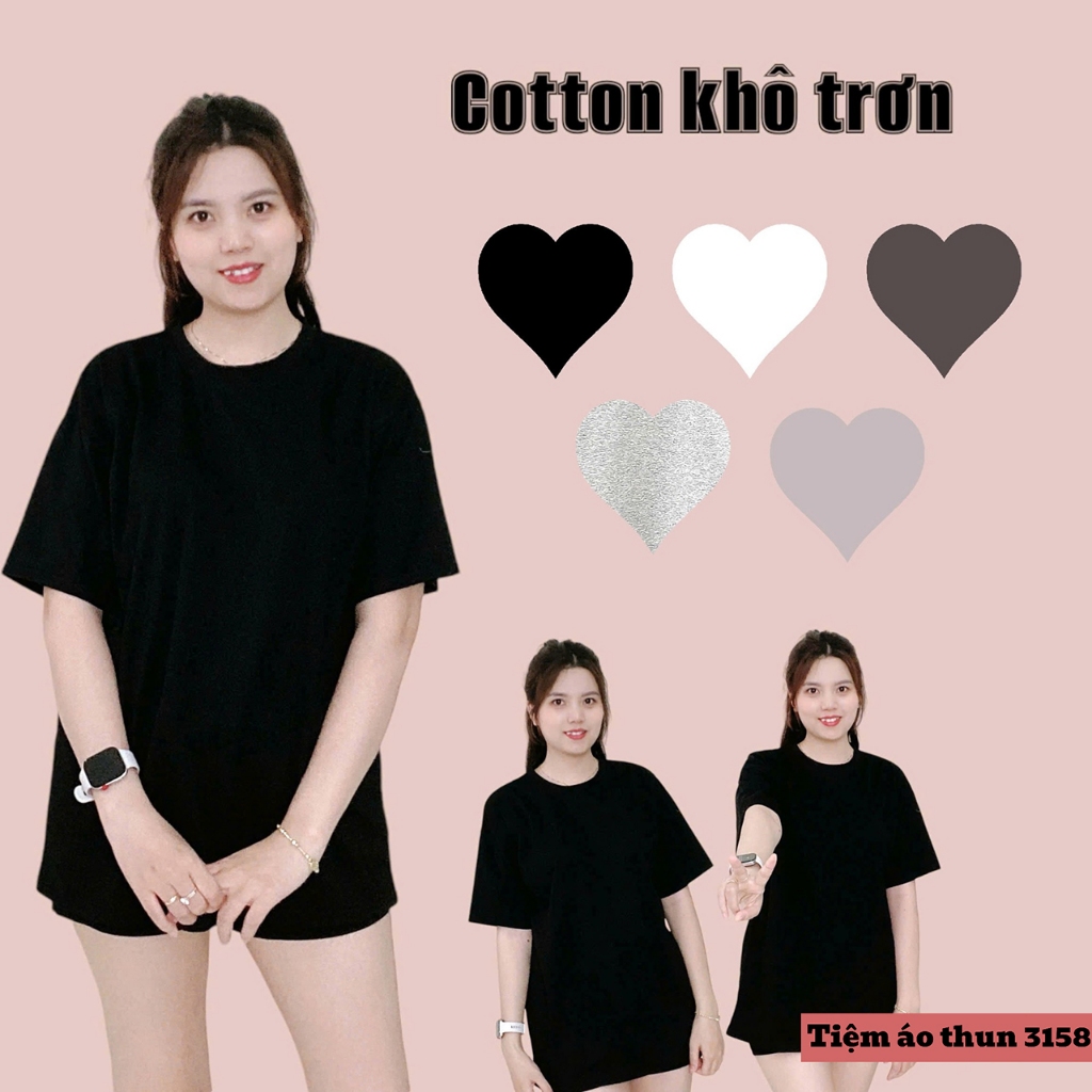 Áo thun 3158 CLASSIC form rộng nam nữ chất cotton khô mẫu Trơn