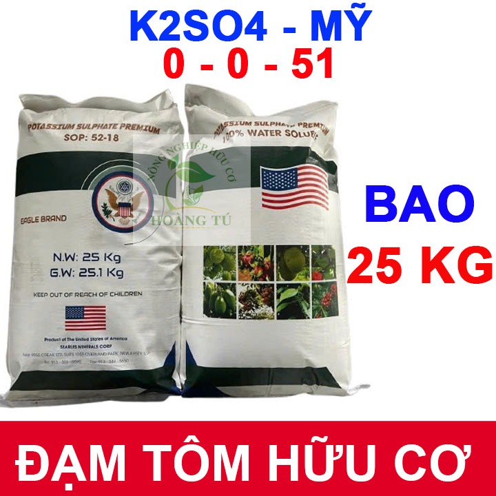 Kali Sunphat MỸ (K2SO4 - SOP): K2O = 52%; S = 18% - BAO 25 KG