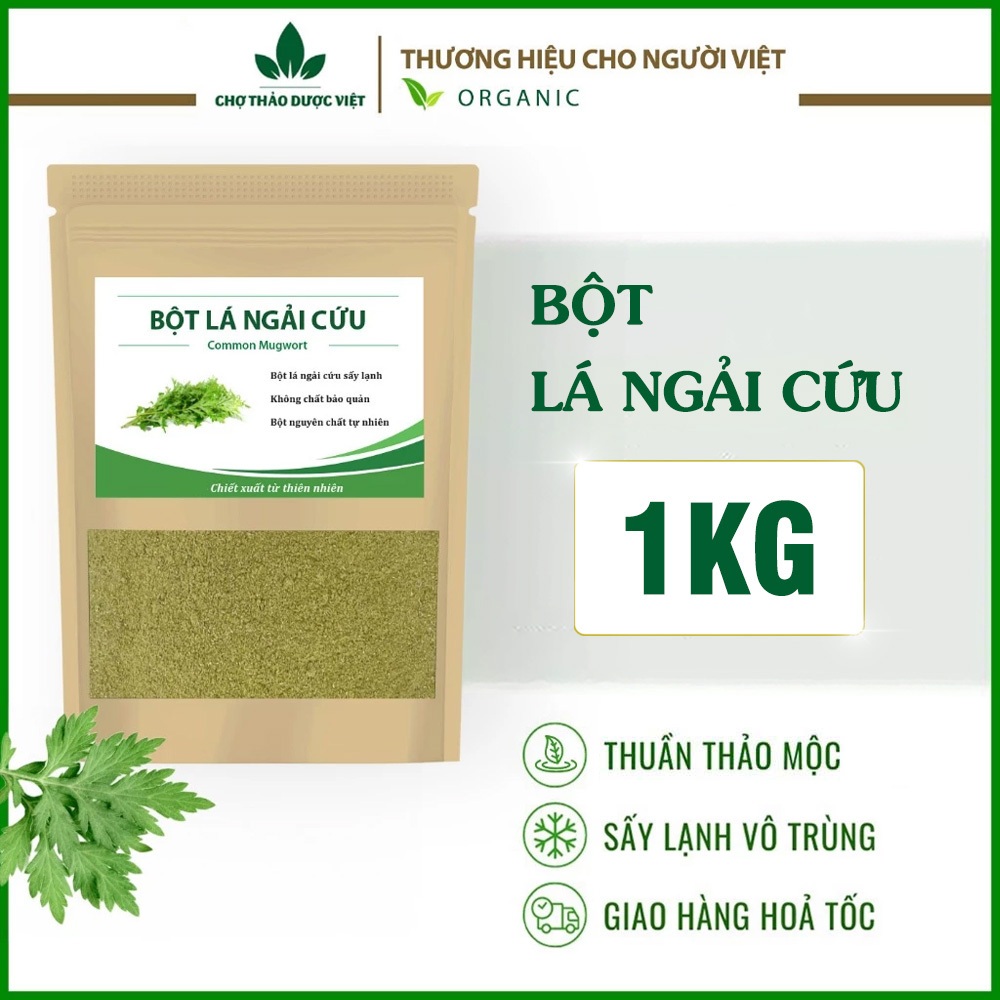 Bột ngải cứu nguyên chất 1kg, xông giải cảm, ngâm chân, giảm đau nhức xương khớp